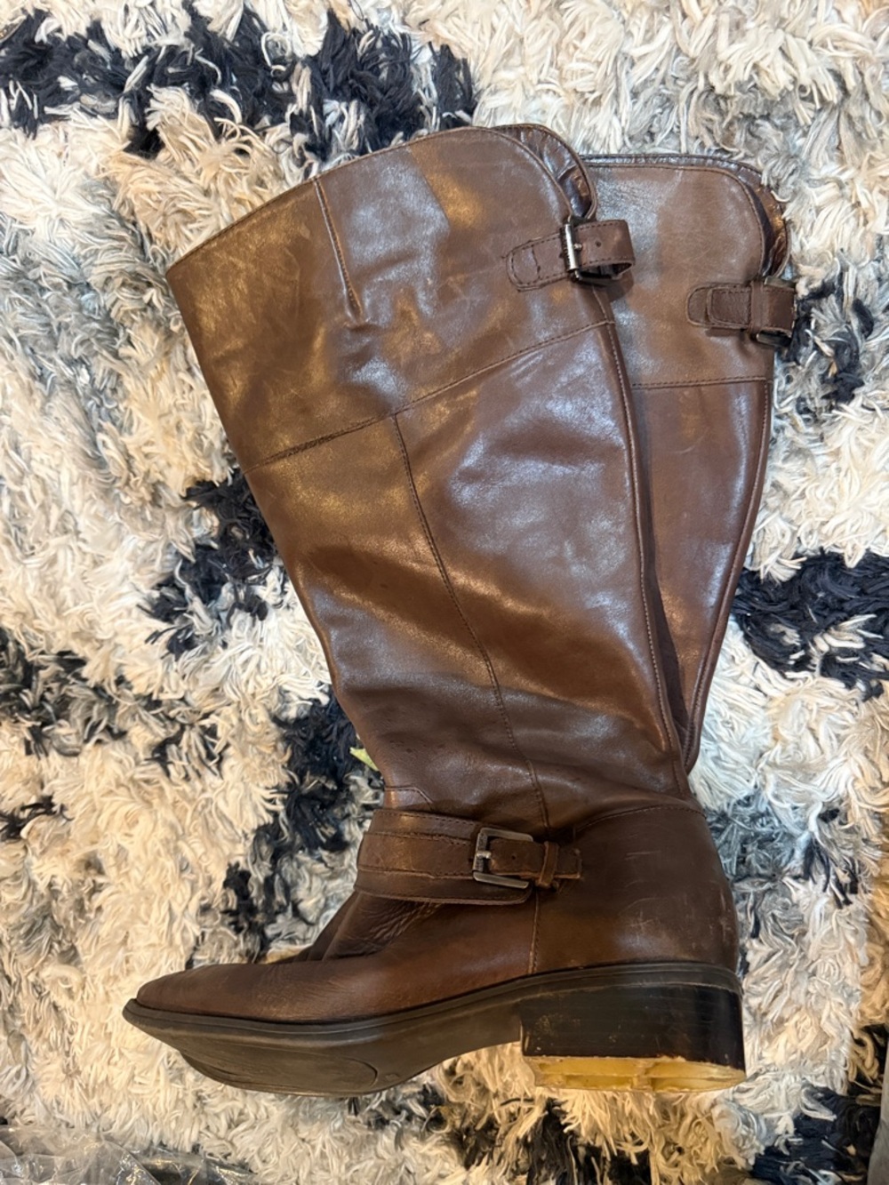 Ralph Lauren Brown Leather Knee-High Riding Boots rodeo boho equestrian horse